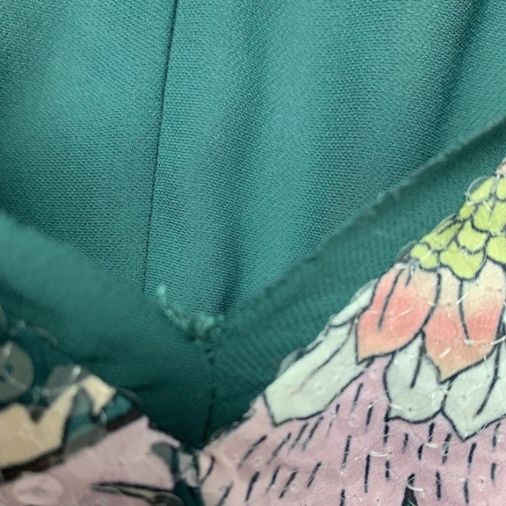 Eloquii green floral Sequin Vneck Kaftan dress Sz 14-16 - Picture 15 of 16